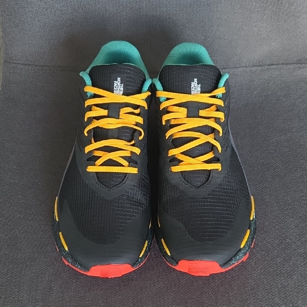 The North Face Black Shoes with Yellow and Red Accents